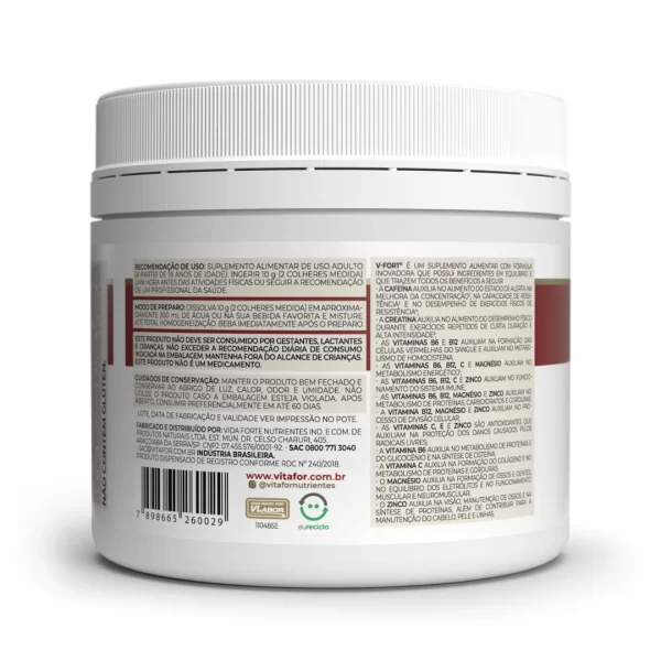 V-Fort (Pré-treino) - Pote de 240g (Limão) - Image 3