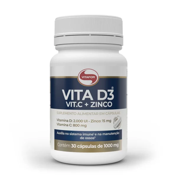 Vita D3 + C + Zinco : 30 cápsulas